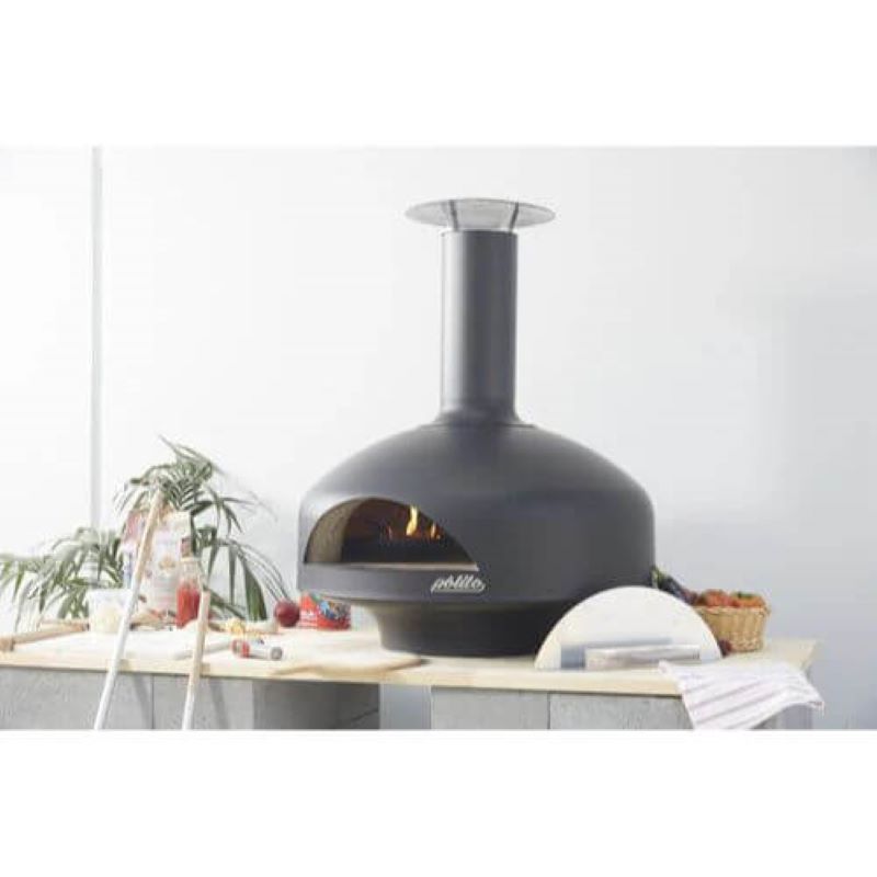 Polito Giotto Wood Fire Oven Charcoal-with fire