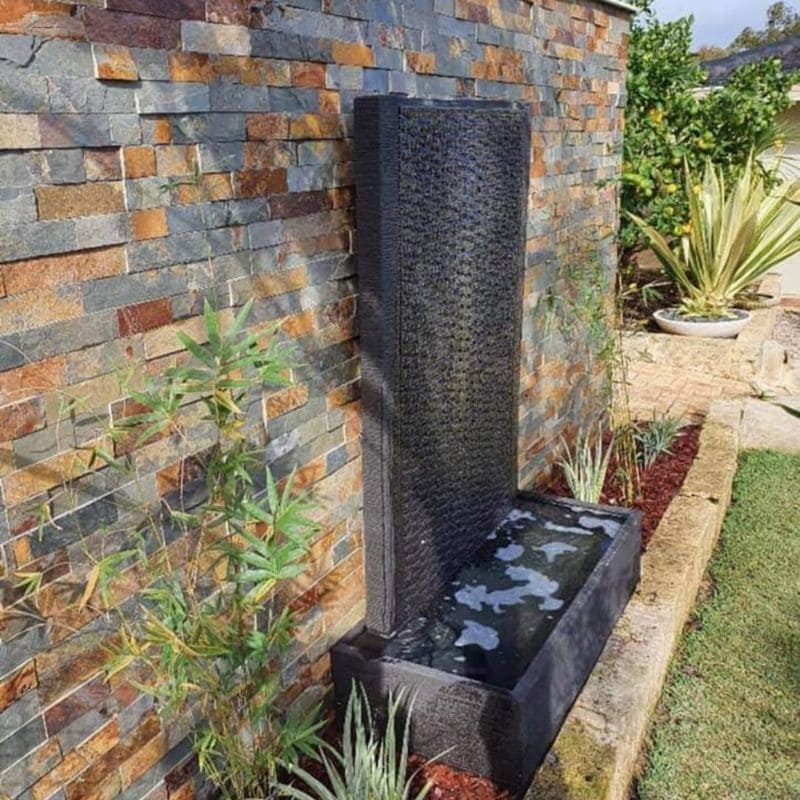 Ripple Wall Fountain Charcoal Lifestyle