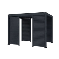 Luxi Living Shutter Wall for Atlantic and Caribbean Freestanding Pergola- front view charcoal