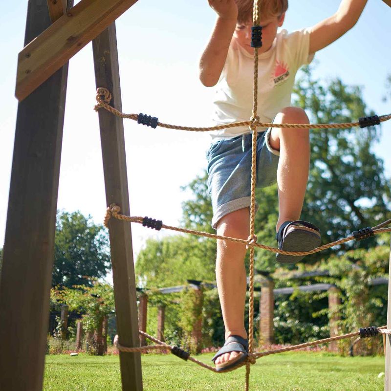 Siamang Wooden Playcentre  kid climbing on ropes