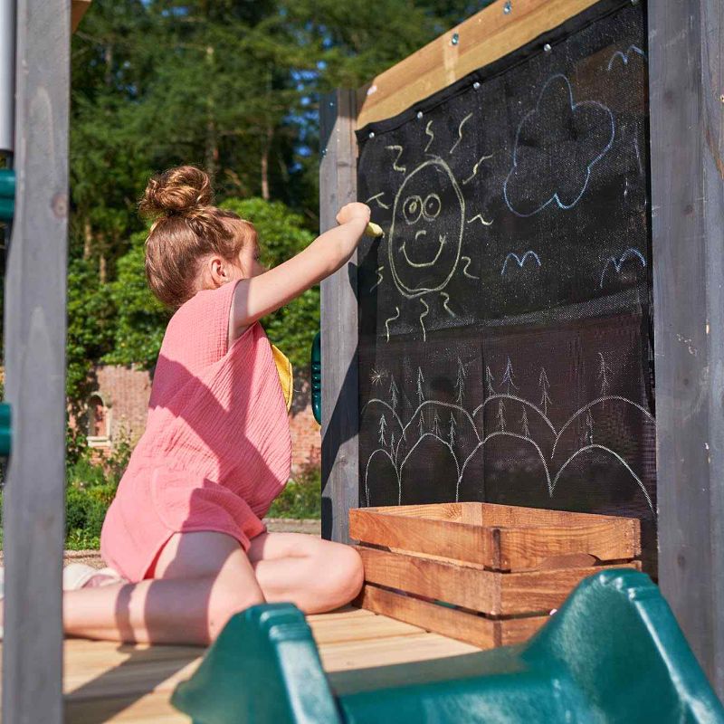 Siamang Wooden Playcentre girl drawing on Blackboard