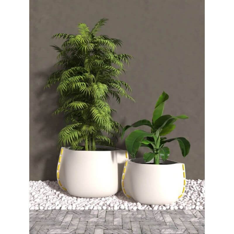 Stitch 50 Concrete Planter Stone Pot with Plant