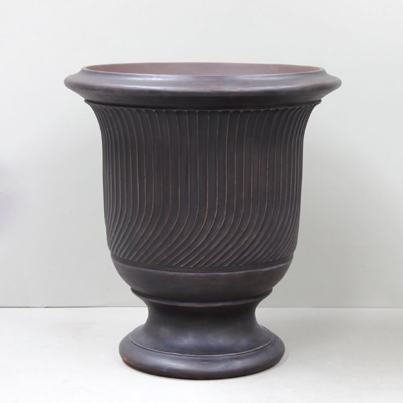 Striated Anduze Urn Antique Black