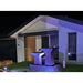 Three Tier Cascade Fountain Grey front yard with lights
