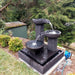 Trio Bowl Fountain Charcoal Lifestyle greenery