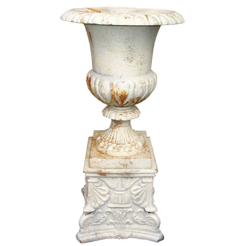 Tudor Cast Iron Urn Antique white