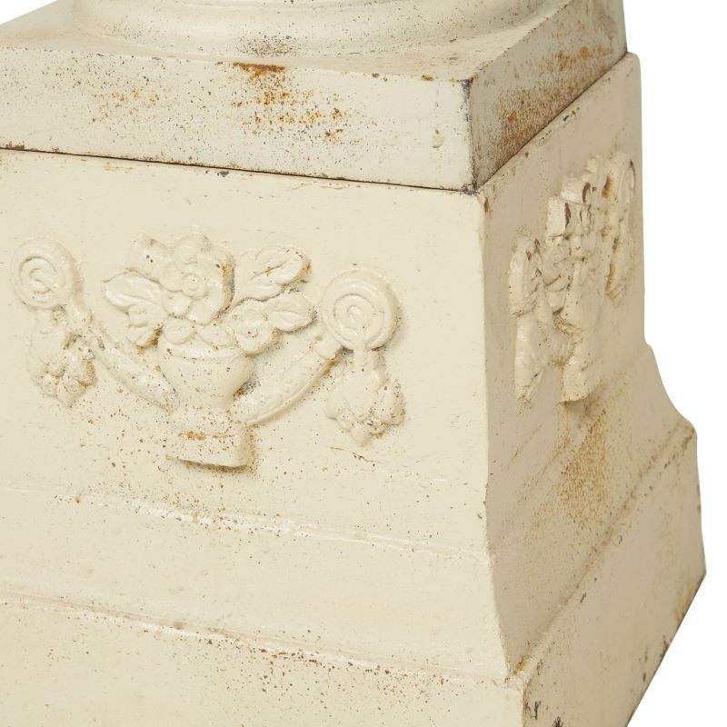 Tuscan Cast Iron Urn Base top bottom up