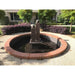 Twin Column Fountain in round pond front yard