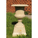 Venetian Fluted Cast Iron Urn Set Antique White