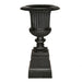 Venetian Fluted Urn and Base 105cm black