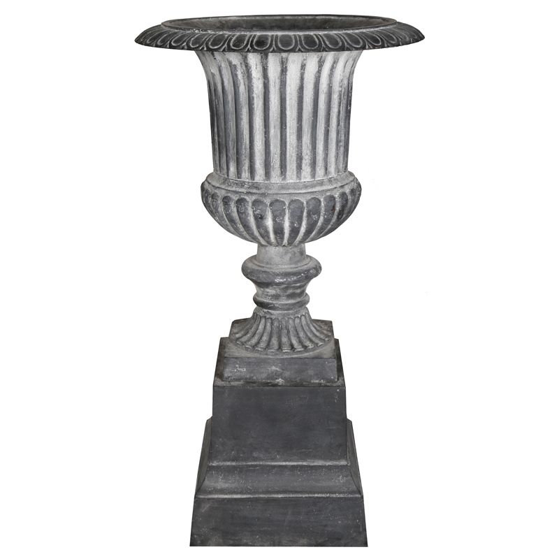 Venetian Fluted Urn and Base 105cm lead