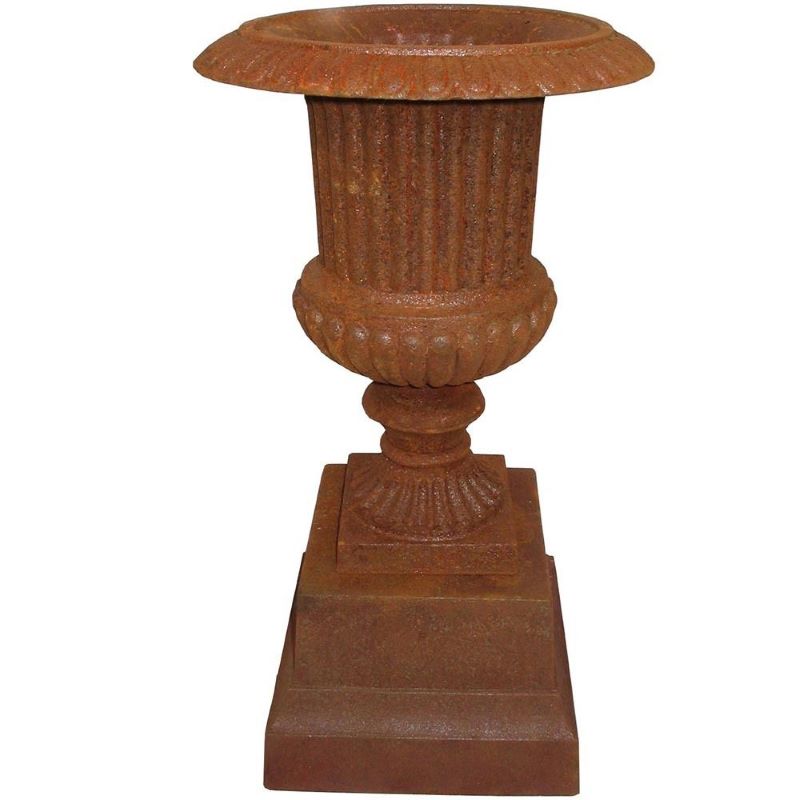 Venetian Fluted Urn and Base 105cm rust