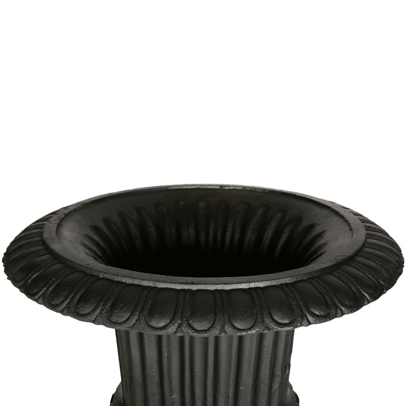 Venetian Fluted Urn and Base 105cm top black