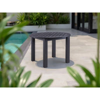 WINAWOOD Round Dining Table 1100mm Charcoal Grey Poolside