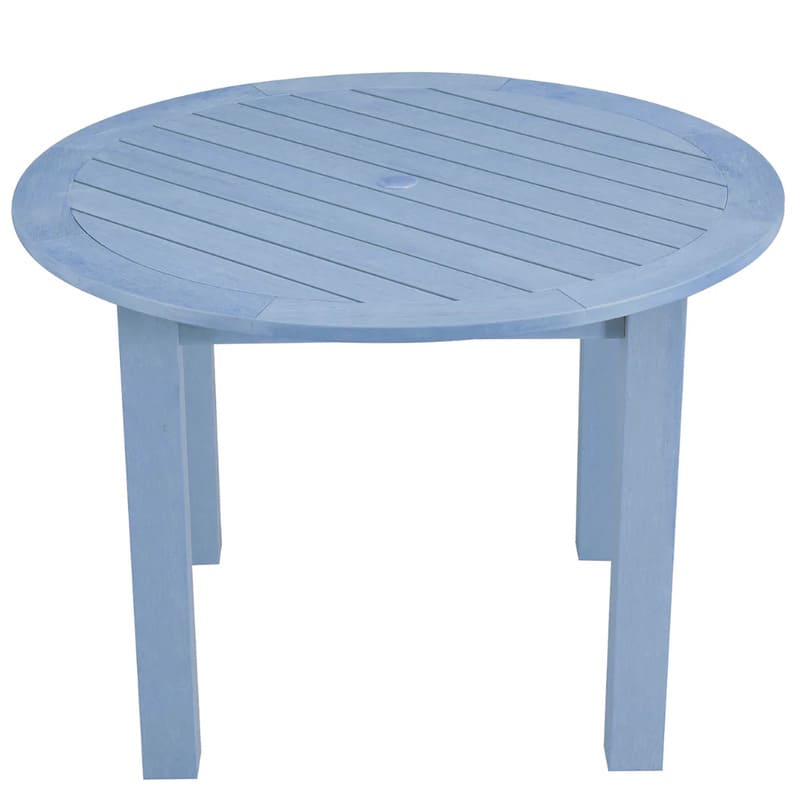 Winawood Round Dining Table-Powder blue topview on white background