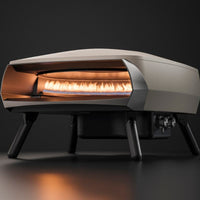 Witt Etna Rotante Gas Powered Pizza Oven with Twin Burner & Rotating Stone 16"- with oven on.
