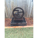 Wagon Wheel Fountain Large Rust at yard