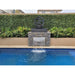 Wagon Wheel Fountain Medium Charcoal besides the pool