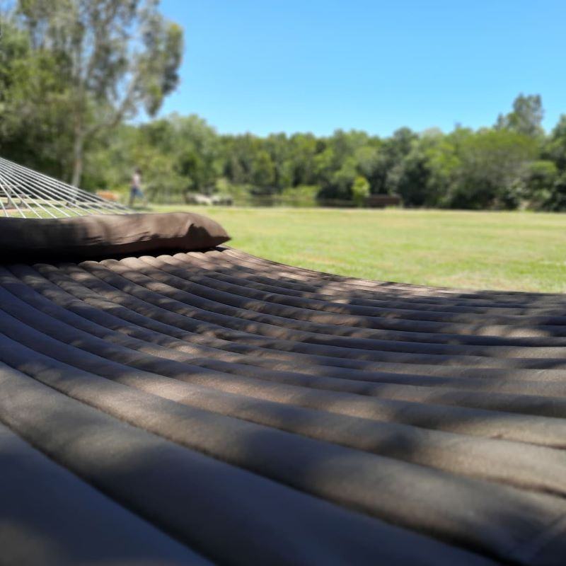 Quilted Hammock in Brown close up