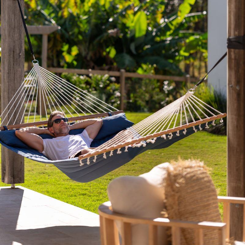 Quilted Hammock in Navy Blue lifestyle