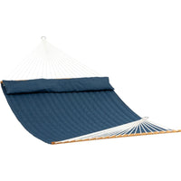 Quilted Hammock in Navy Blue on white background