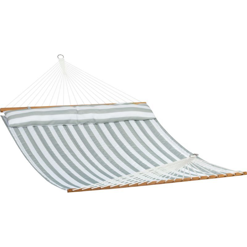 Quilted Hammock in Stone Stripe on white background