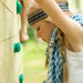 Wooden Climbing Cube girl climbing on the wall