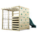 Wooden Climbing Cube Back View on White Background
