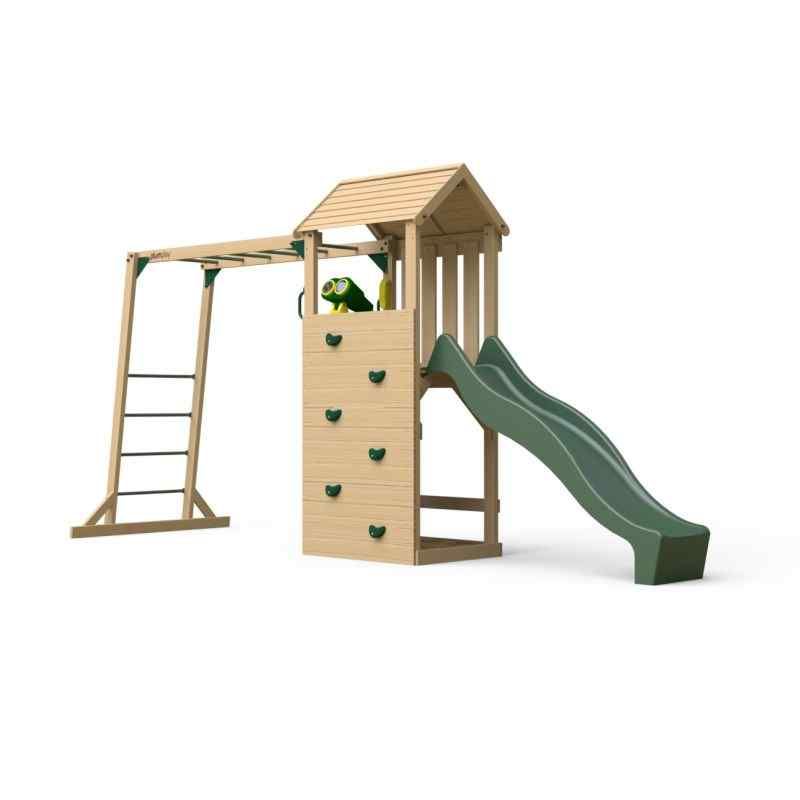 Wooden Lookout Tower With Bars on White Backgrounds