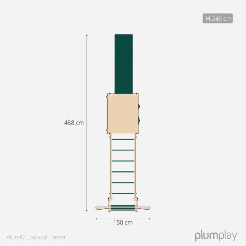 Wooden Lookout Tower with Bars Side footprint