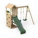 Wooden Lookout Tower With Swings Front Top Angle View On White Background