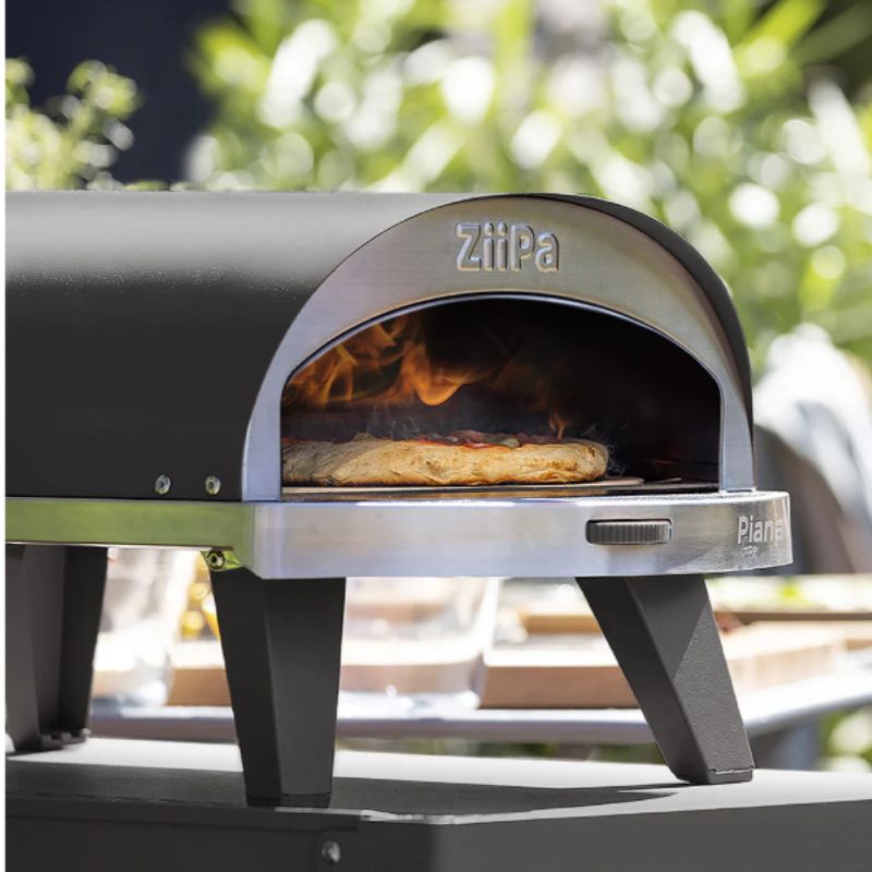 ZiiPa Piana Gas Fired Pizza Oven with-Rotating Stone Slate Lifestyle
