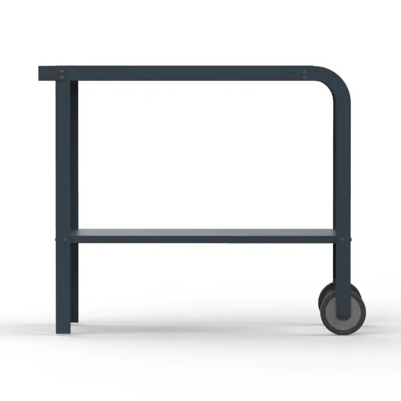 Vallone Garden trolley with shelf side view in slate