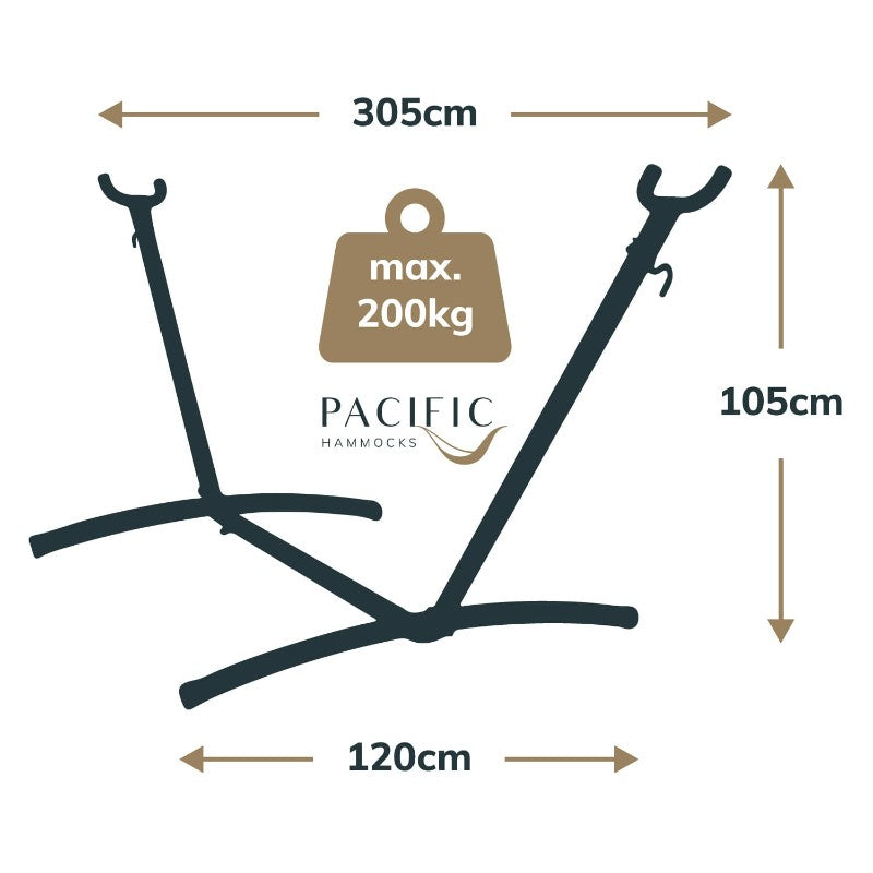 Pacific Hammocks 10ft Universal Steel Hammock Stand and Authentic Double Raya Hammock