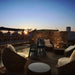 Ecosmart fire stix and Fire stix 8 at outdoor lounge with sunset